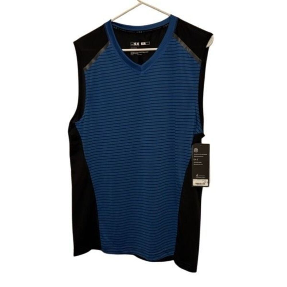 MSX Size Medium Blue & Black Sleeveless Performance Shirt *New*